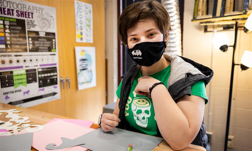 Students in an art class